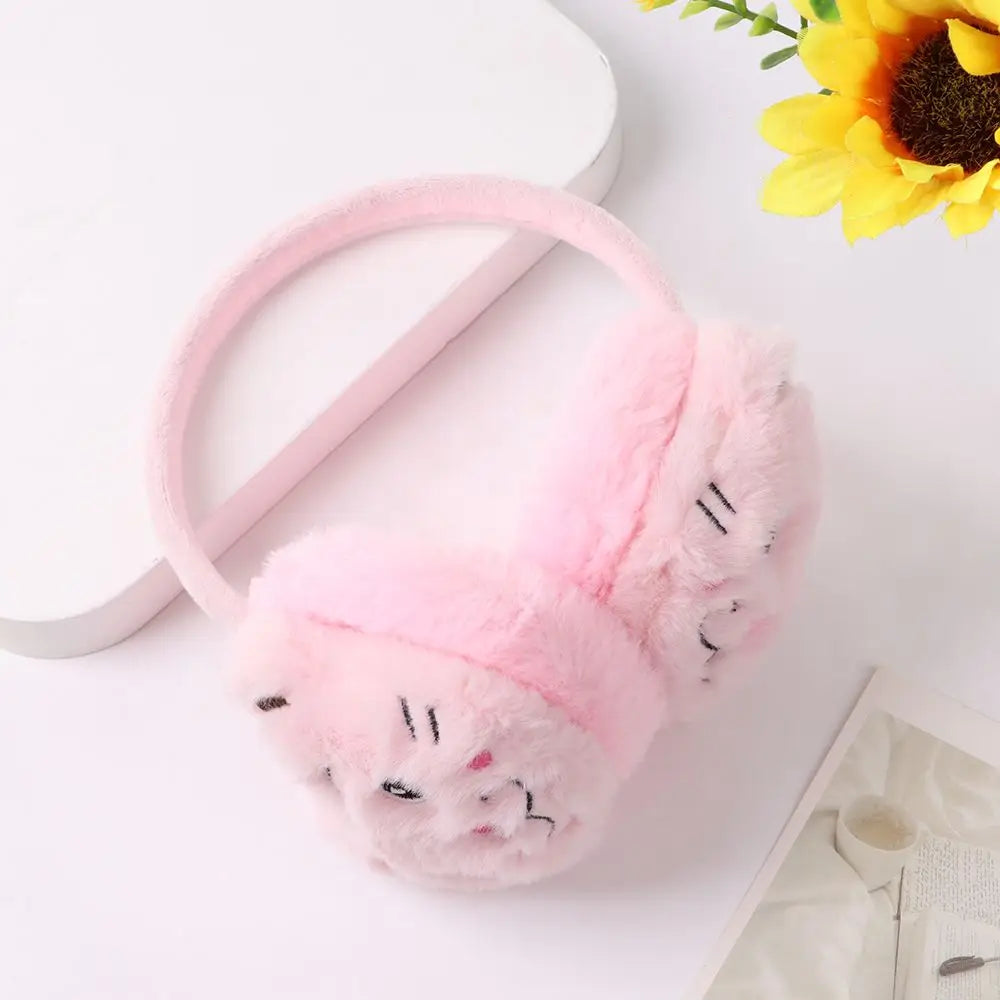 Cozy elegance tiger-themed plush ear warmer earmuffs for women and girls - cartoon cute, soft, and fluffy winter accessories