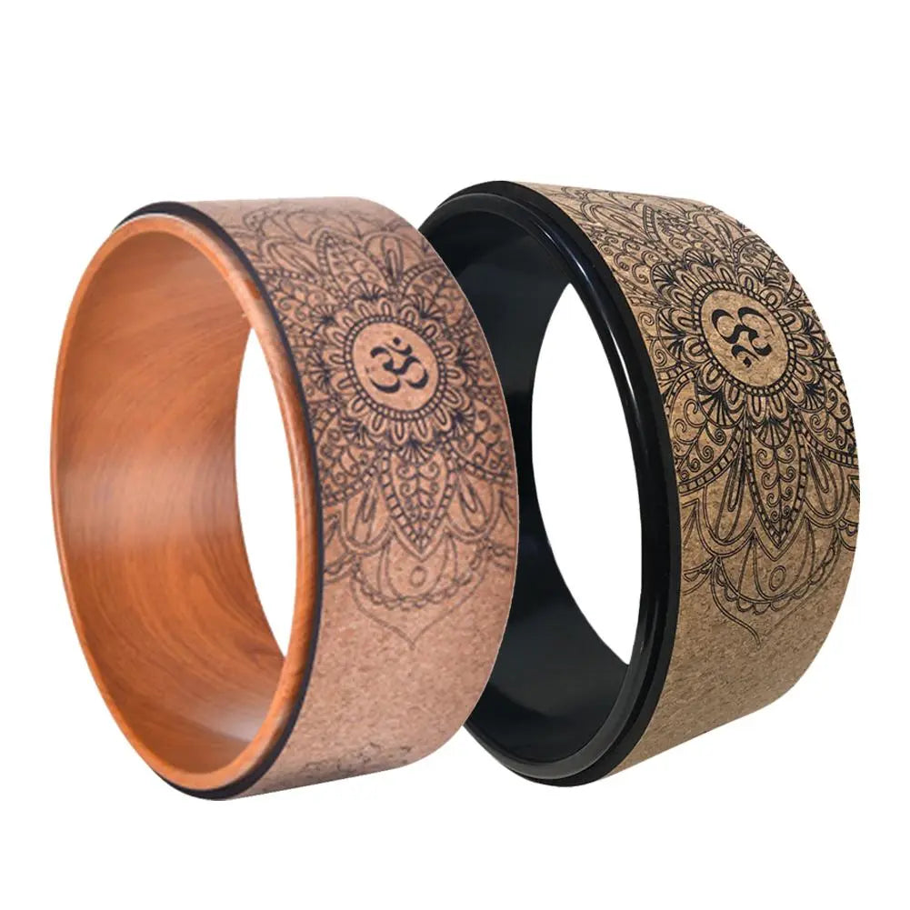 Enhance your practice with our premium natural cork yoga wheel: elevate back bending, stretching, and pilates with this hollow fitness circle - essential yoga accessory!