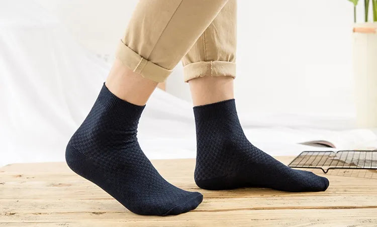 10 Pairs of Men's Bamboo Fiber Compression Socks, Ideal for Business Casual Dress, Plus Size 42-45, Perfect Gift