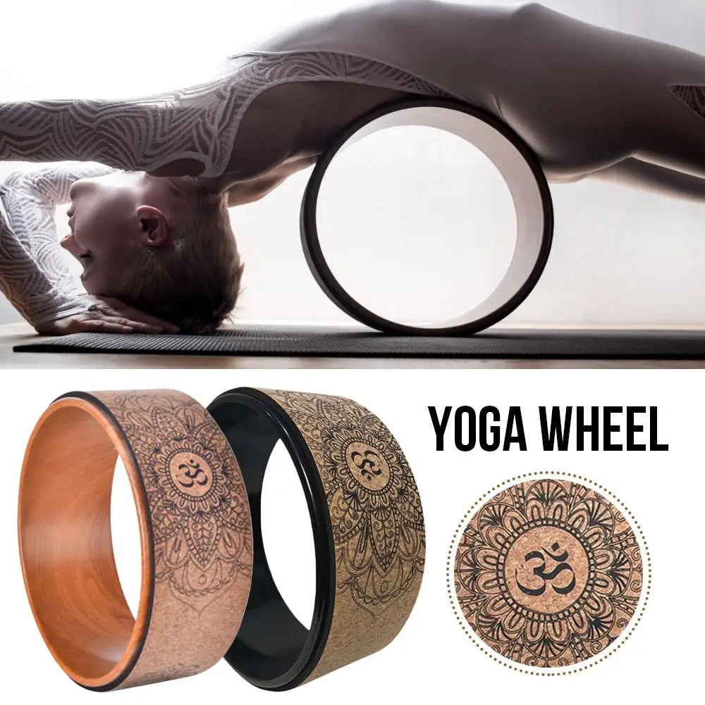 Enhance your practice with our premium natural cork yoga wheel: elevate back bending, stretching, and pilates with this hollow fitness circle - essential yoga accessory!