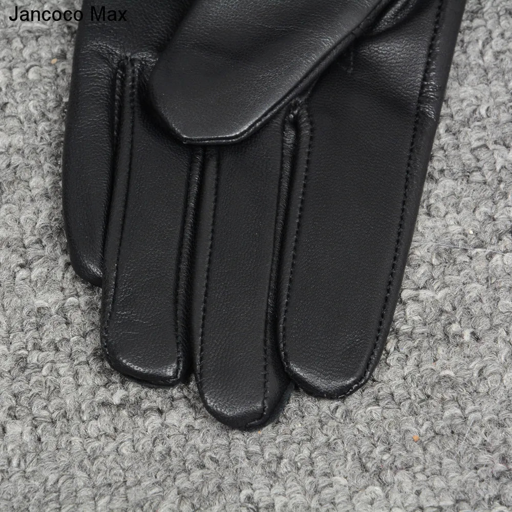 Fashionable Genuine Leather Gloves Real Sheepskin with Eco-Friendly Faux Fur for Women