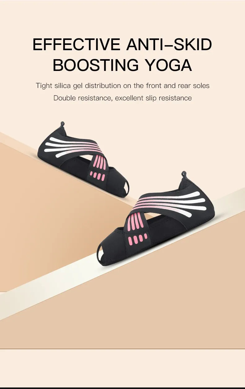 Kyncilor professional fitness shoes socks elegant non-slip gym yoga shoes with flat soft anti-slip sole - perfect for pilates, dance, ballet or yoga socks