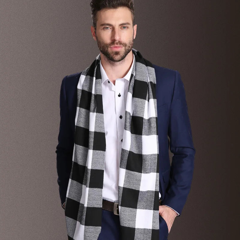 High quality fashion elegant shawl scarves men for extra winter warmth scarf for business cotton wraps