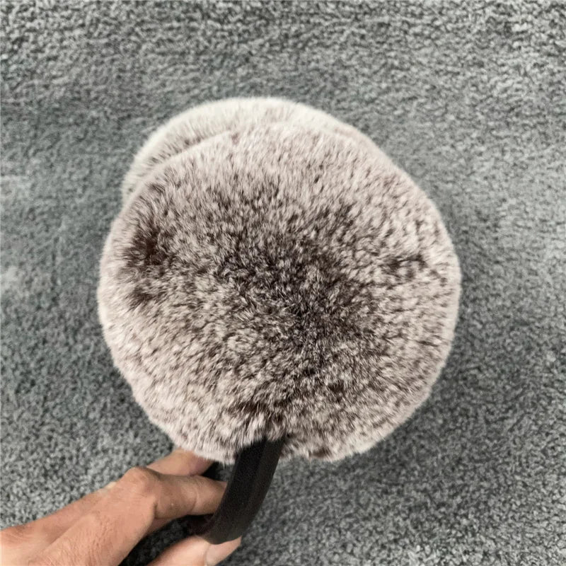 pure luxury with 100% natural rex rabbit fur earmuff women's for winter keep warm ear cover