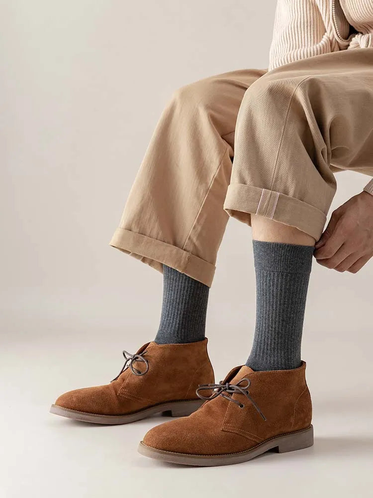 5 Pairs of Men's Thick Cotton Vertical Striped Long Socks business or trendy casual