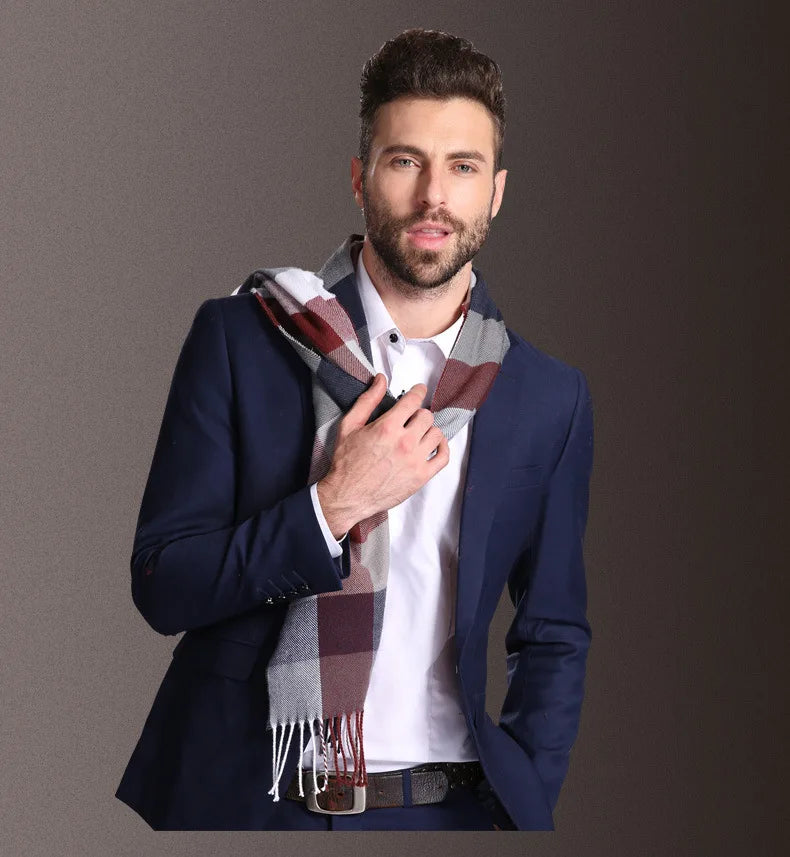 High quality fashion elegant shawl scarves men for extra winter warmth scarf for business cotton wraps