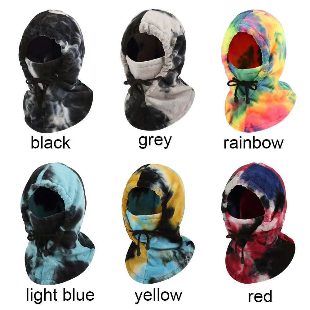 rainbow warmth: for skiing snowing winter cycling thermal scarf, cap, and balaclava set
