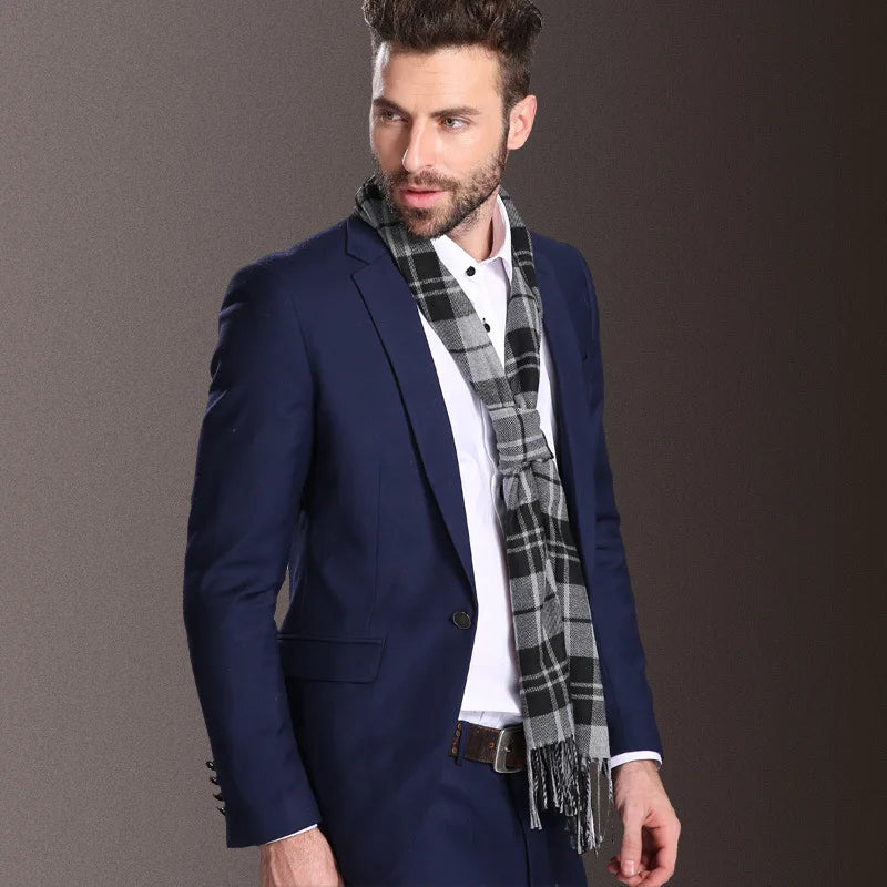 High quality fashion elegant shawl scarves men for extra winter warmth scarf for business cotton wraps