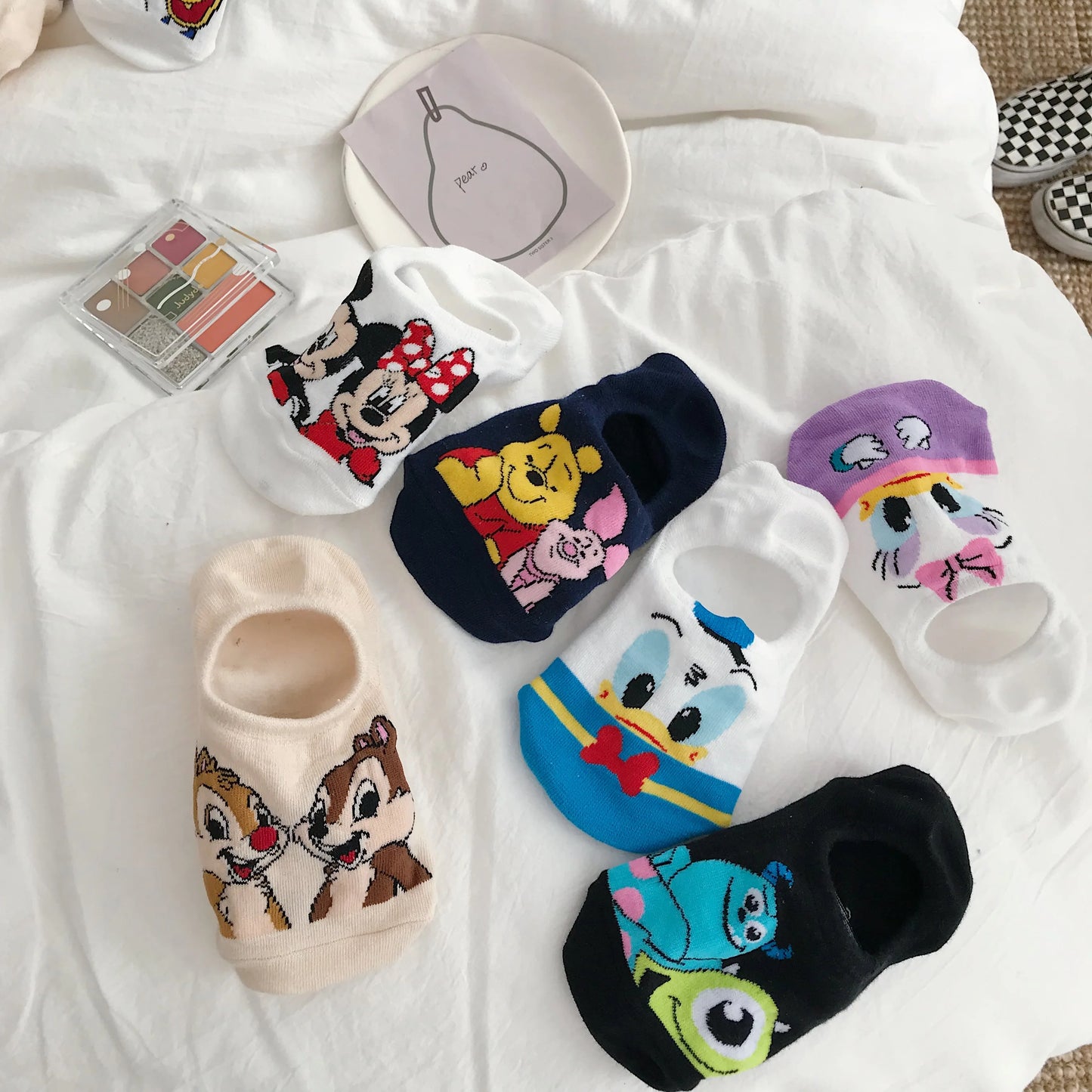 5 pairs Disney luney tunes cartoon socks - cute & casual women's invisible socks (size 34-40)