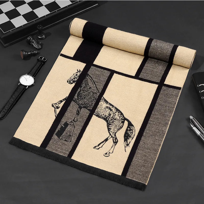 Classic business scarf for men high quality winter warm long shawl luxury gift