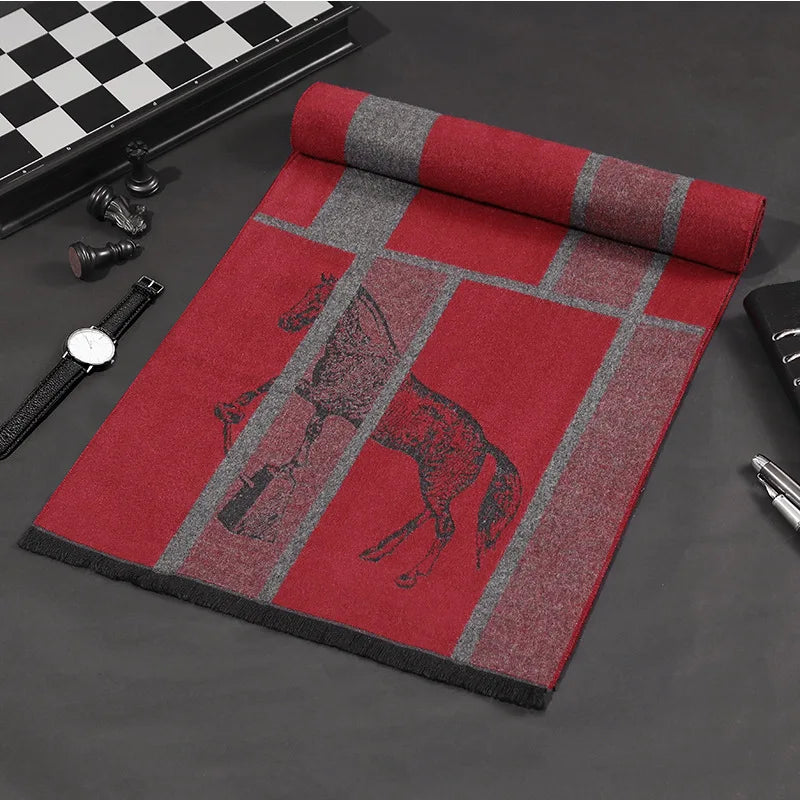 Classic business scarf for men high quality winter warm long shawl luxury gift