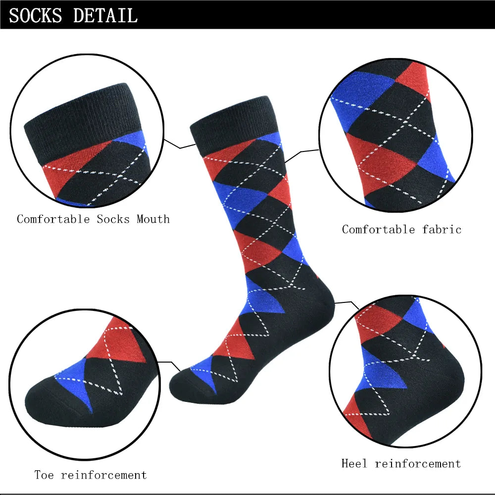 Gemusterte Trendsocken für Herren aus weicher und atmungsaktiver Baumwolle, hochwertiger Tragekomfort in Übergrößen