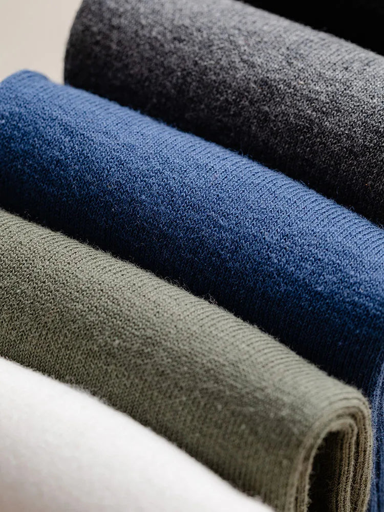 5 Pairs of Men's Thick Cotton Vertical Striped Long Socks business or trendy casual