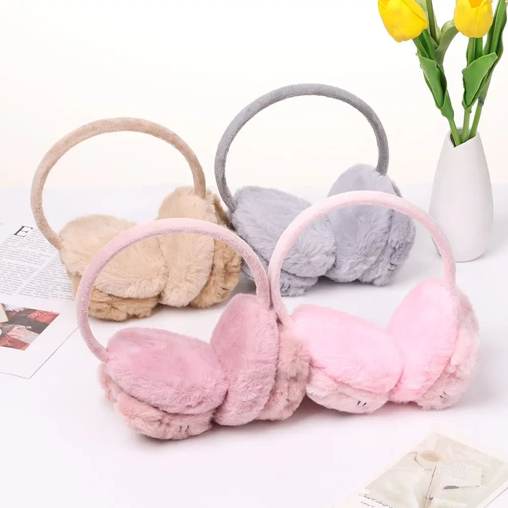 Cozy elegance tiger-themed plush ear warmer earmuffs for women and girls - cartoon cute, soft, and fluffy winter accessories