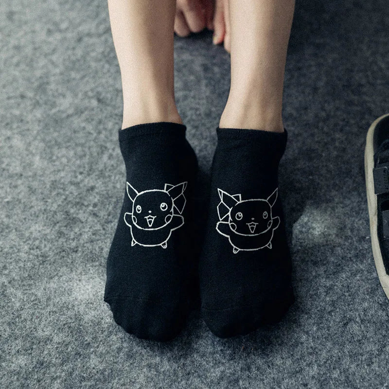 Pokemon 3D Printed ankle Invisible socks cartoon anime Pikachu Style men women kids
