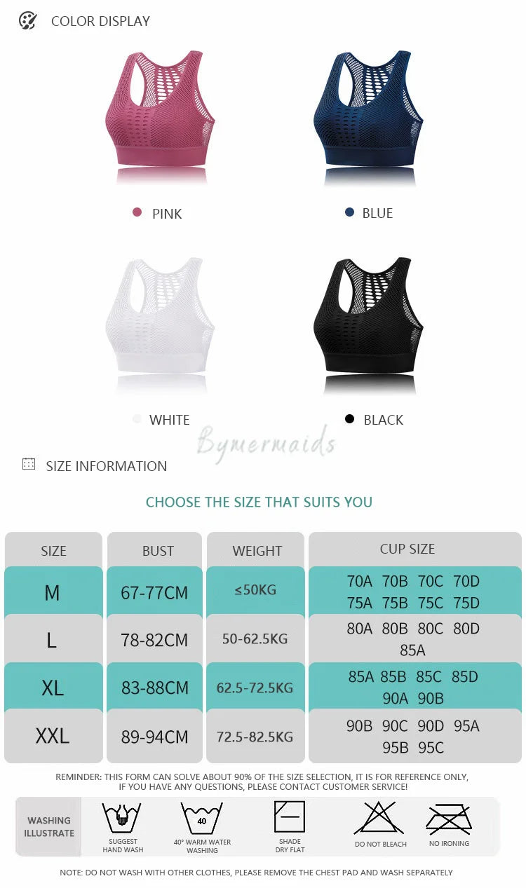 Ultimate comfort and support with Bymermaids' Seamless Gym Bralette, a breathable sports bra with bone-free design for unrestricted movement during your workouts.