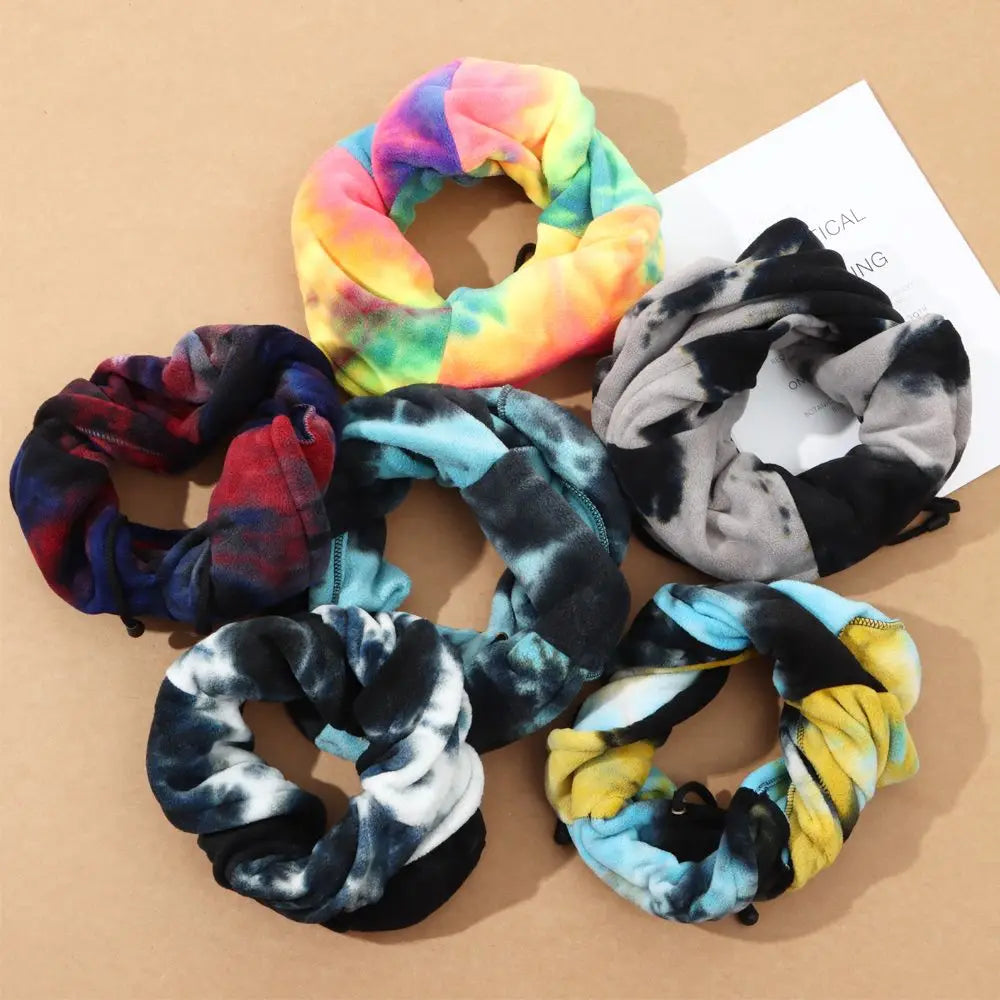 rainbow warmth: for skiing snowing winter cycling thermal scarf, cap, and balaclava set