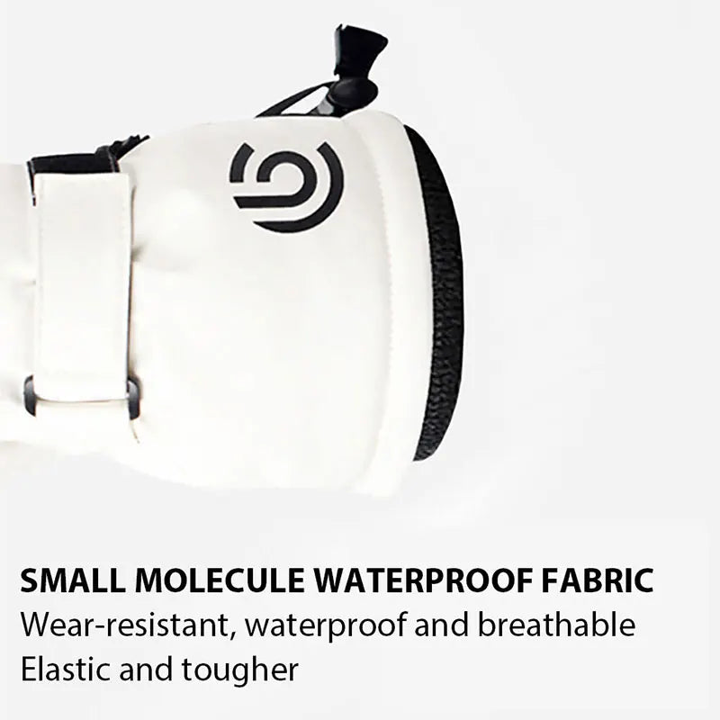 Windproof-waterproof warm fleece touch screen ski gloves