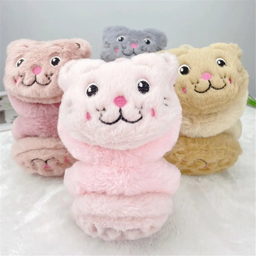 Cozy elegance tiger-themed plush ear warmer earmuffs for women and girls - cartoon cute, soft, and fluffy winter accessories