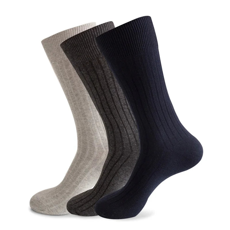 High-quality 5 pairs set combo cotton long men Dress Socks classic formal business are available in plus Large Sizes EU 46-50