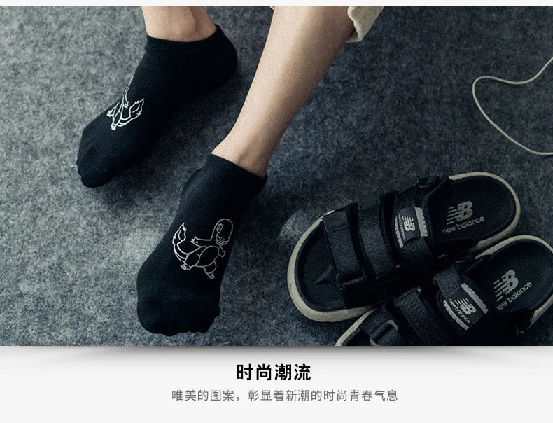 Pokemon 3D Printed ankle Invisible socks cartoon anime Pikachu Style men women kids