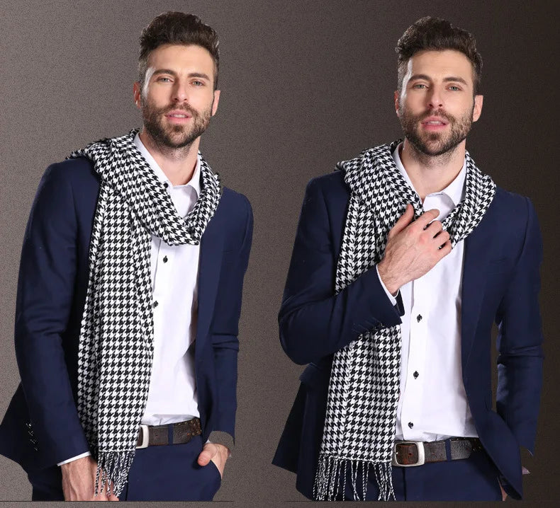 High quality fashion elegant shawl scarves men for extra winter warmth scarf for business cotton wraps
