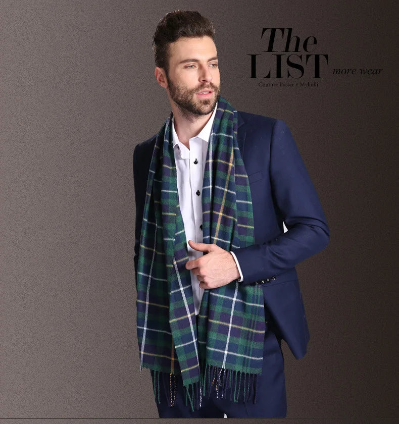 High quality fashion elegant shawl scarves men for extra winter warmth scarf for business cotton wraps