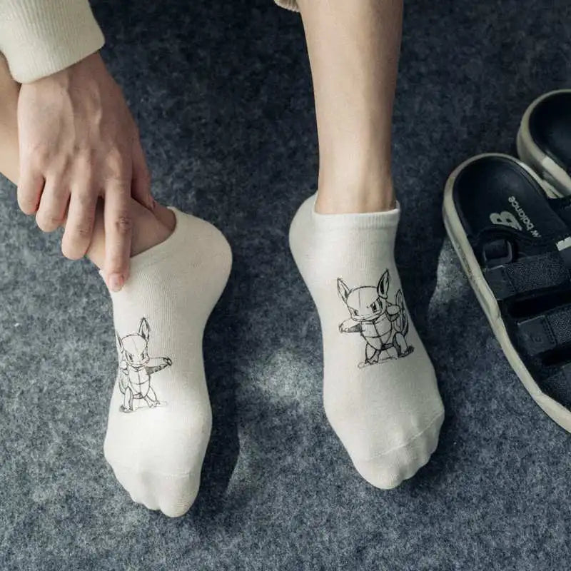Pokemon 3D Printed ankle Invisible socks cartoon anime Pikachu Style men women kids