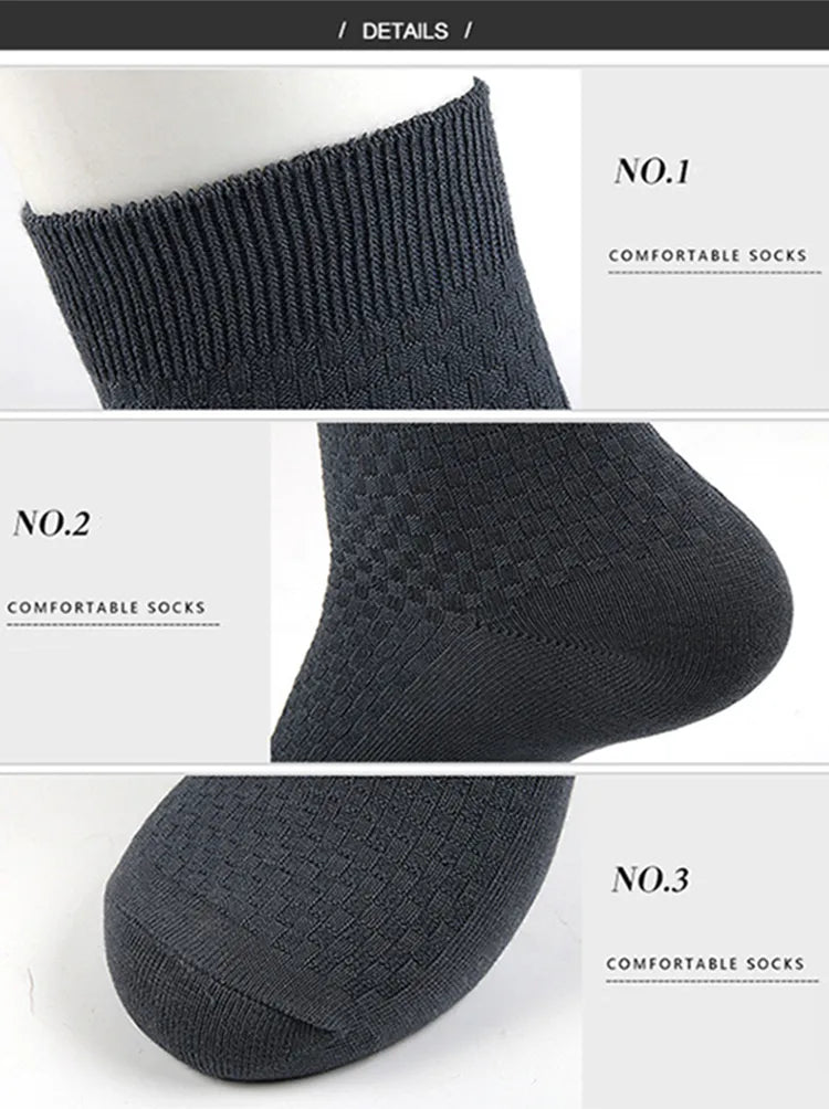 10 Pairs of Men's Bamboo Fiber Compression Socks, Ideal for Business Casual Dress, Plus Size 42-45, Perfect Gift
