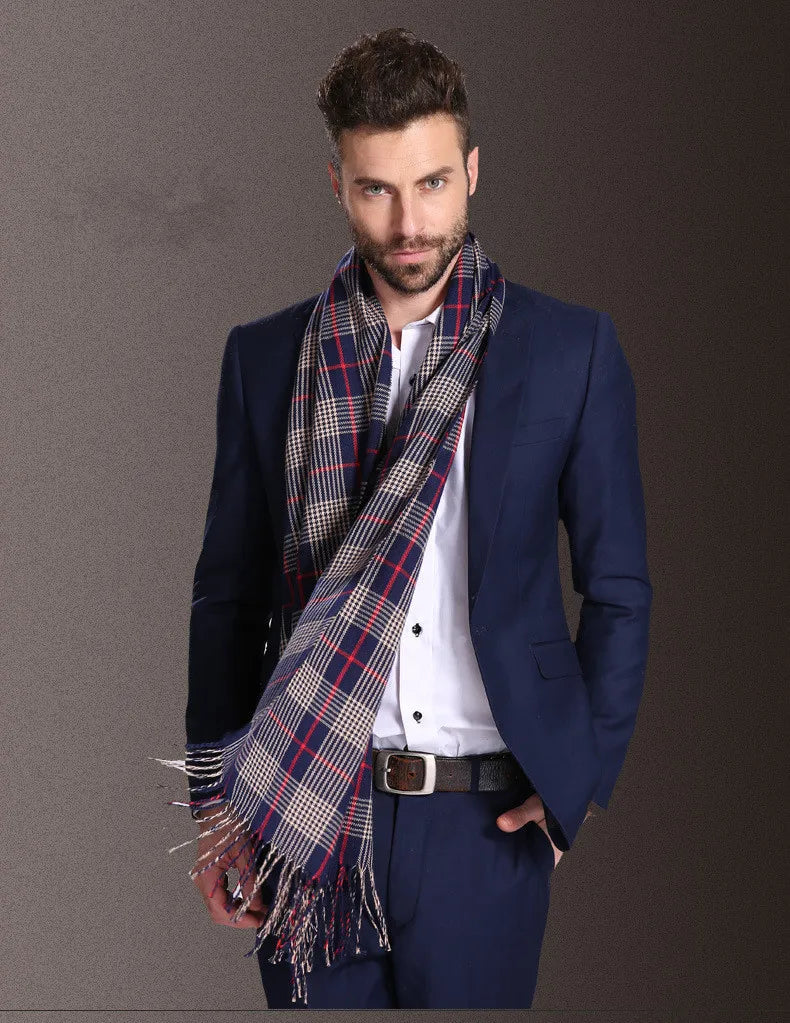 High quality fashion elegant shawl scarves men for extra winter warmth scarf for business cotton wraps