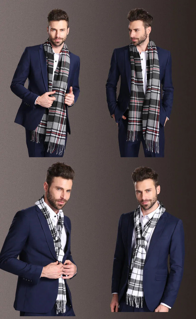 High quality fashion elegant shawl scarves men for extra winter warmth scarf for business cotton wraps