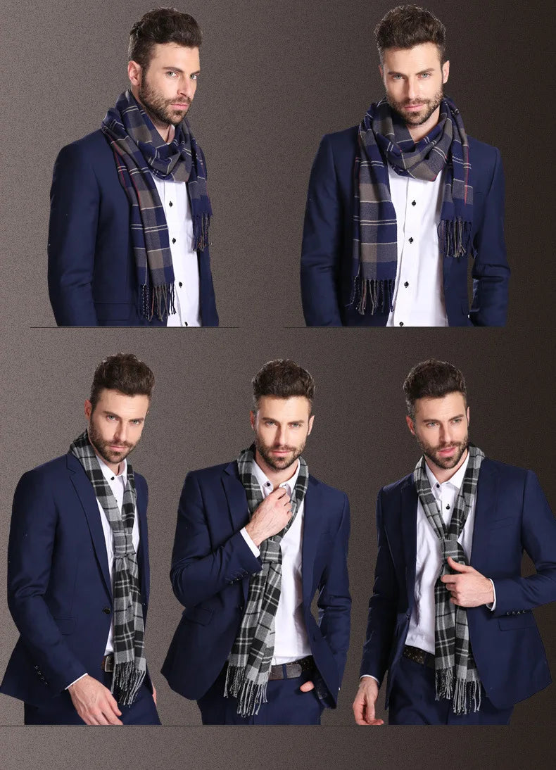 High quality fashion elegant shawl scarves men for extra winter warmth scarf for business cotton wraps