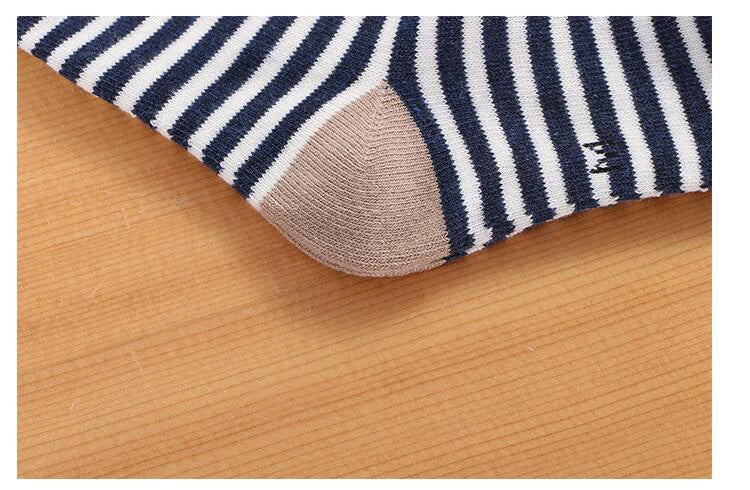 5 pairs girls baby soft cotton socks - warm striped cartoon socks for 0-8 years