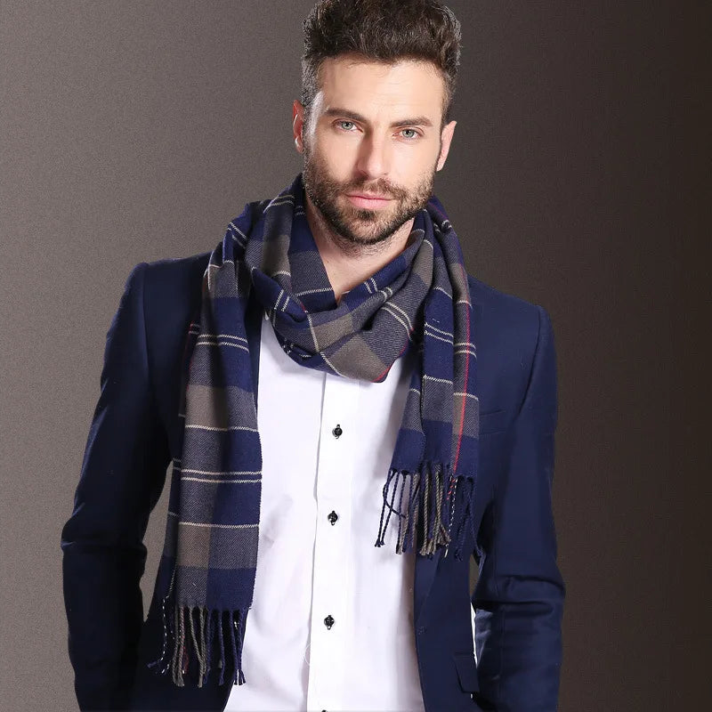 High quality fashion elegant shawl scarves men for extra winter warmth scarf for business cotton wraps
