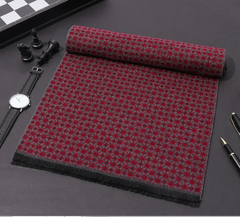 High-Quality Winter classic cashmere feel blend scarf for Men vintage long luxury shawl great gift
