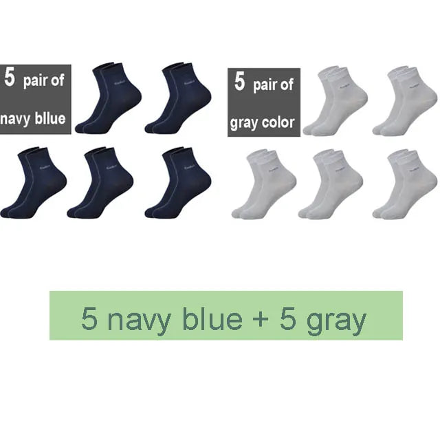 Men's Bamboo Crew Socks, Ideal for Business & Casual Wear, High-Quality 10 pairs per pack