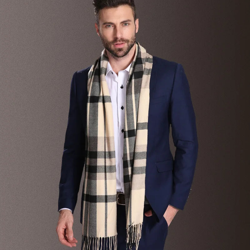 High quality fashion elegant shawl scarves men for extra winter warmth scarf for business cotton wraps