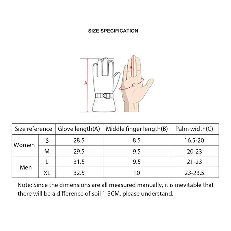 Windproof-waterproof warm fleece touch screen ski gloves