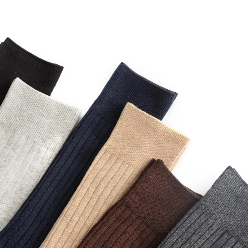 High-quality 5 pairs set combo cotton long men Dress Socks classic formal business are available in plus Large Sizes EU 46-50