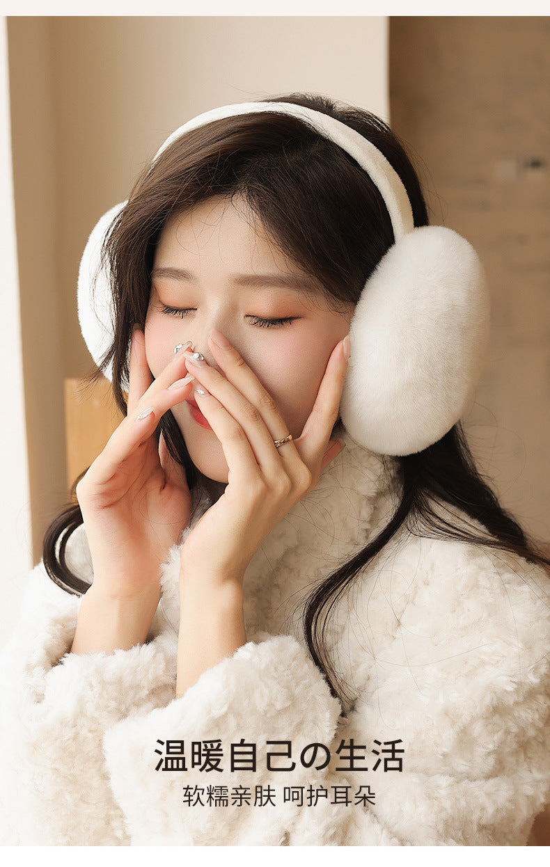 Cozy Elegance with our Faux Rabbit Fur Earmuffs for Winter cute Headwear for Warmth, foldable Ear Muffs, Ear Warmer for women to protect your ears from cold weather snow skiing