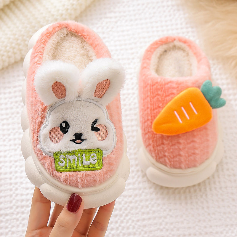 Cozy Kids' Cartoon Panda Slippers Warm Indoor Fluffy Shoes for Boys and Girls