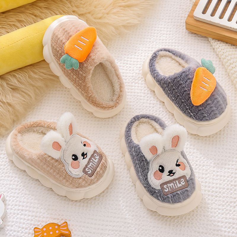 Cozy Kids' Cartoon Panda Slippers Warm Indoor Fluffy Shoes for Boys and Girls