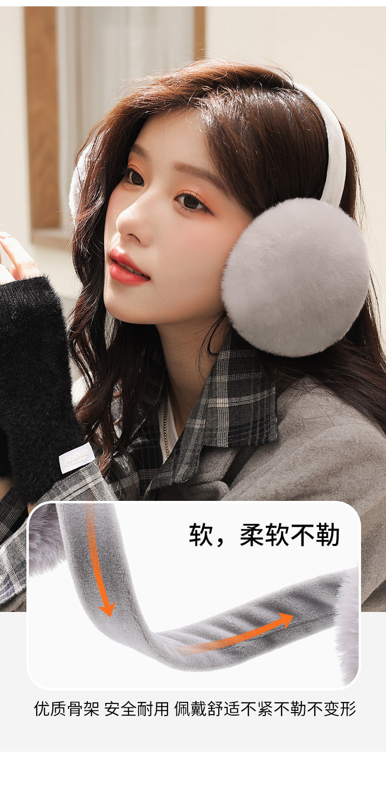 Cozy Elegance with our Faux Rabbit Fur Earmuffs for Winter cute Headwear for Warmth, foldable Ear Muffs, Ear Warmer for women to protect your ears from cold weather snow skiing