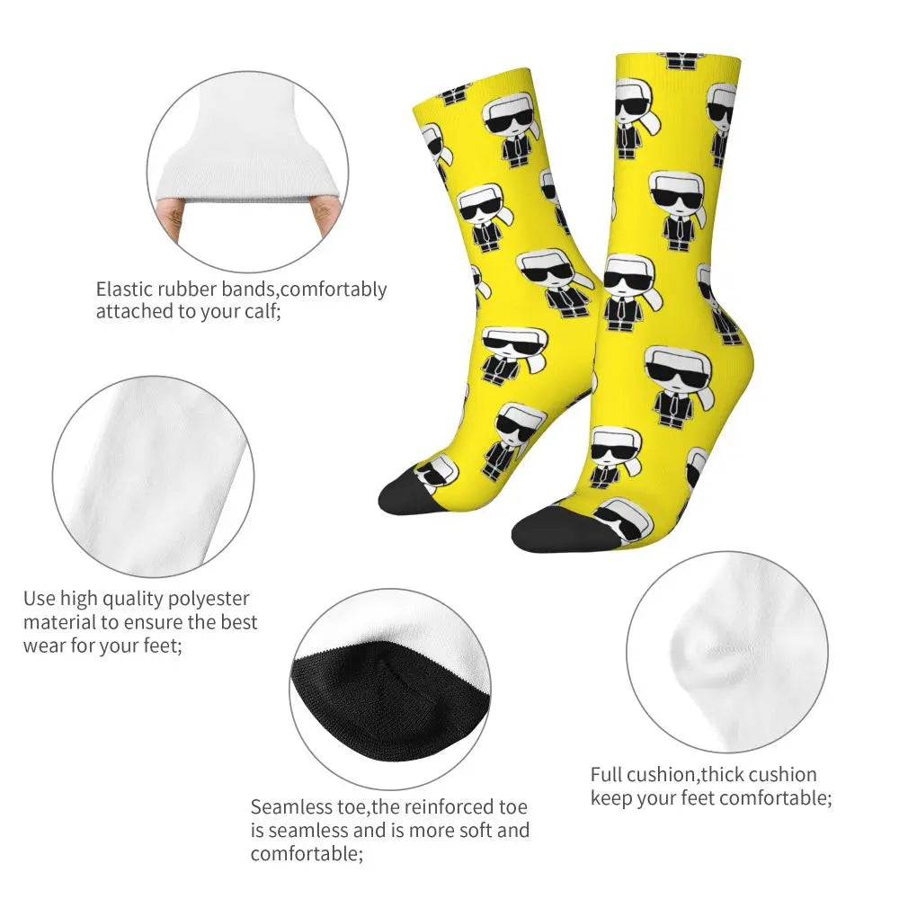 Karl who men's socks cartoon trendy outdoor novelty socks, stylish socks for every season, perfect for gift many colors available