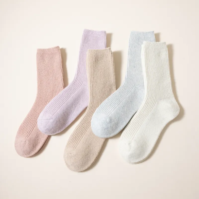 3 Pairs of High-Quality Retro Merino Wool blend Women's Socks
