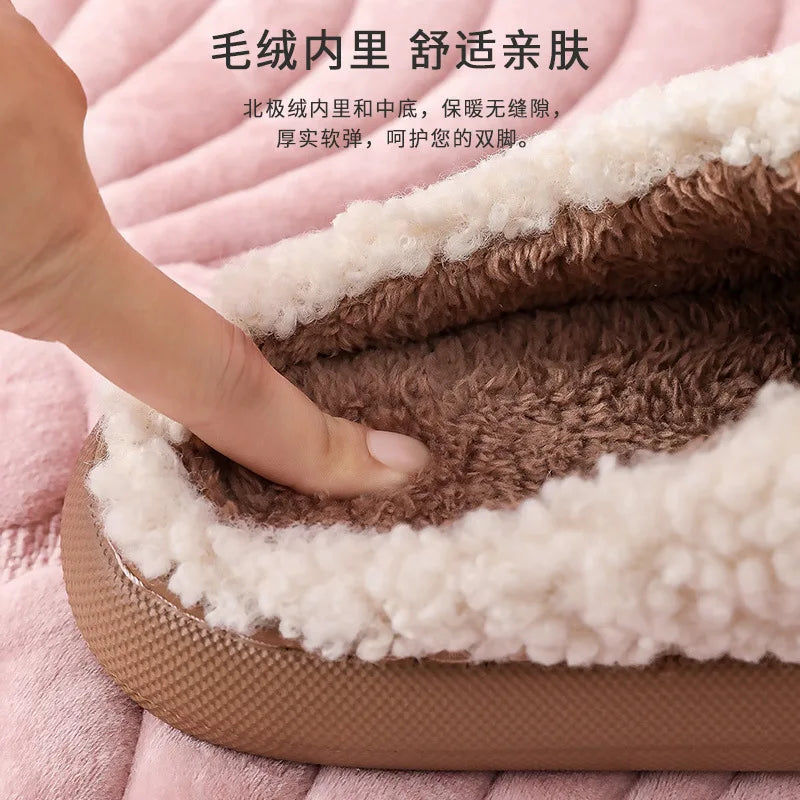 Cozy bliss for winter with our warm fluffy slippers with thick sole - cute cartoon animal sheep for easter ear design for ultimate home comfort kids women