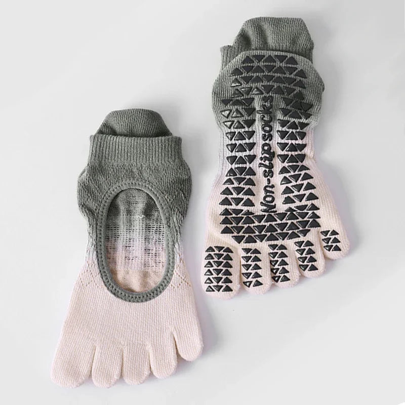 Pilates yoga five toe cotton socks women non-slip silicones low-ankle socks