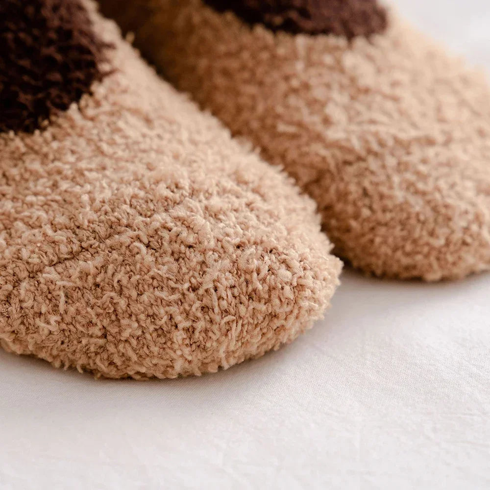 2 Pairs Cartoon Animal Cute Fuzzy Fleece Furry Warm Socks for Women