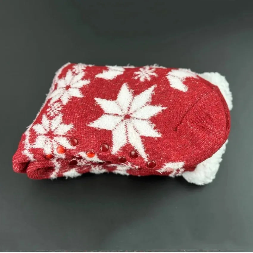 Winter warm socks for women for cozy Christmas holidays, thermal sleeping socks with non-slip grip