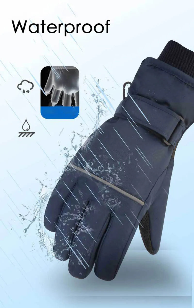 Premium winter snow waterproof, thicken mittens gloves to keep kids' fingers warm during skiing & snowboarding for kids